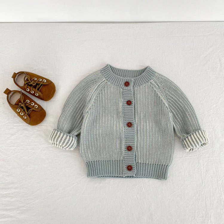 Clothes Autumn Collection, Girls Boys Two-Color Twists, Long Sleeve Braid Knitting Top