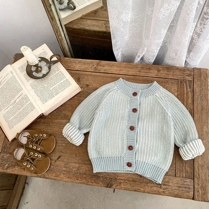 Clothes Autumn Collection, Girls Boys Two-Color Twists, Long Sleeve Braid Knitting Top