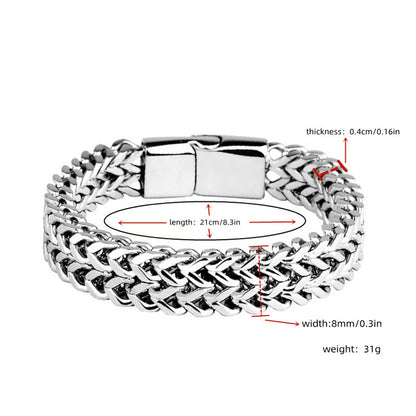 Magnetic Clasp Fish Scale Braided Stainless Steel Bracelet for Men
