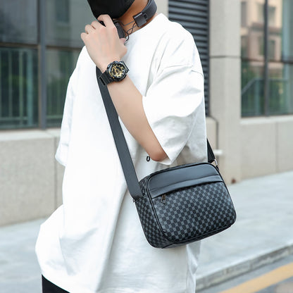 Mens Leather Crossbody Messenger Bag Lightweight Business Shoulder Bag
