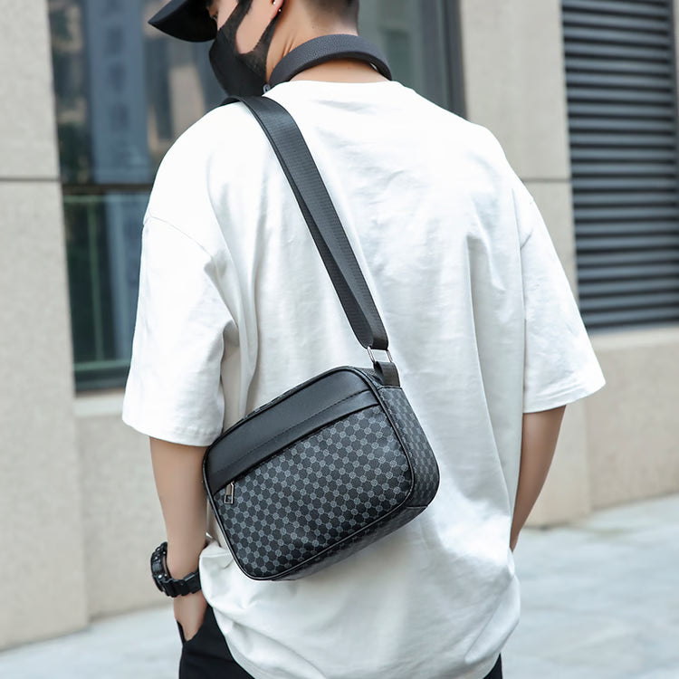 Mens Leather Crossbody Messenger Bag Lightweight Business Shoulder Bag