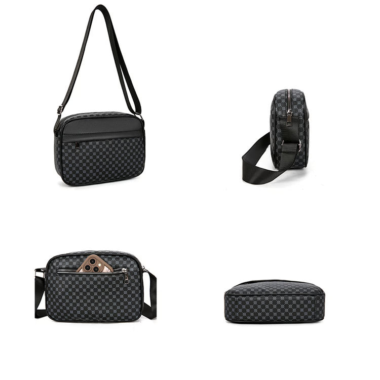 Mens Leather Crossbody Messenger Bag Lightweight Business Shoulder Bag