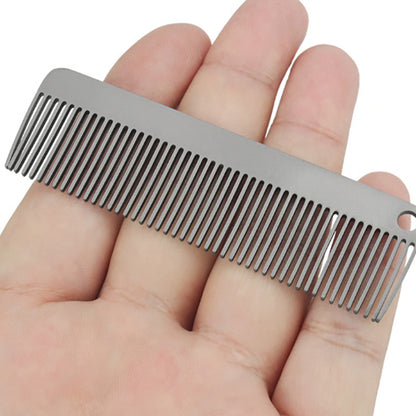 Titanium Alloy Keychain Comb Portable Grooming Tool for Travel Outdoor Everyday Carry