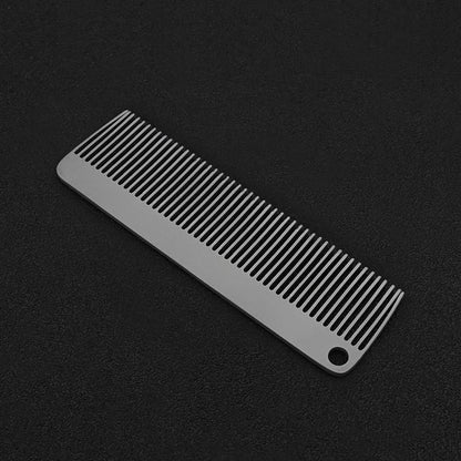 Titanium Alloy Keychain Comb Portable Grooming Tool for Travel Outdoor Everyday Carry