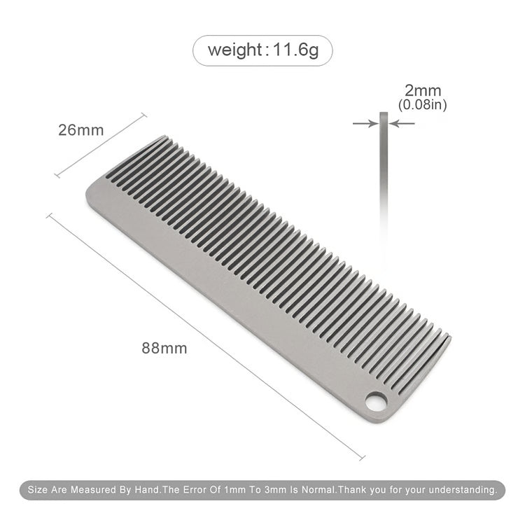 Titanium Alloy Keychain Comb Portable Grooming Tool for Travel Outdoor Everyday Carry