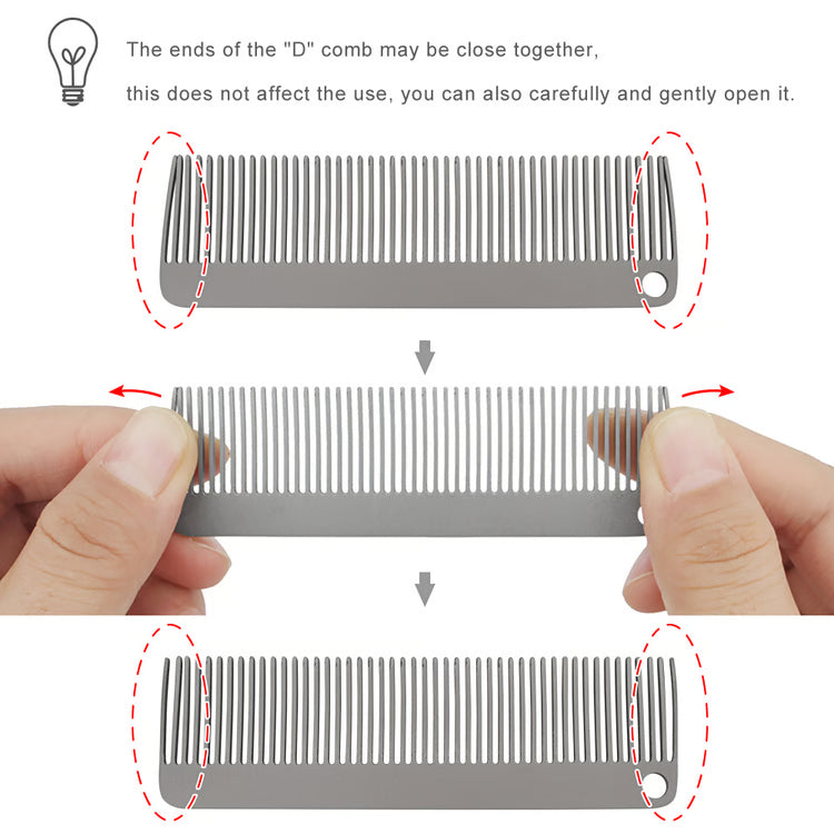 Titanium Alloy Keychain Comb Portable Grooming Tool for Travel Outdoor Everyday Carry